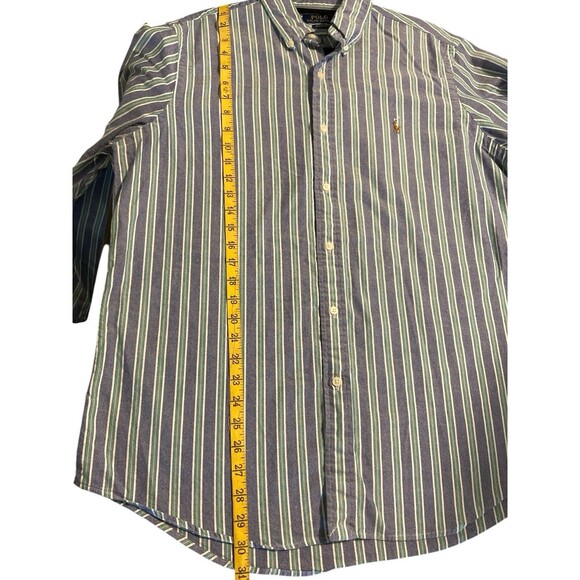 Polo Ralph Lauren Mens Sz L G Logo Cotton Button Down Multicolor Stripe - Picture 6 of 9